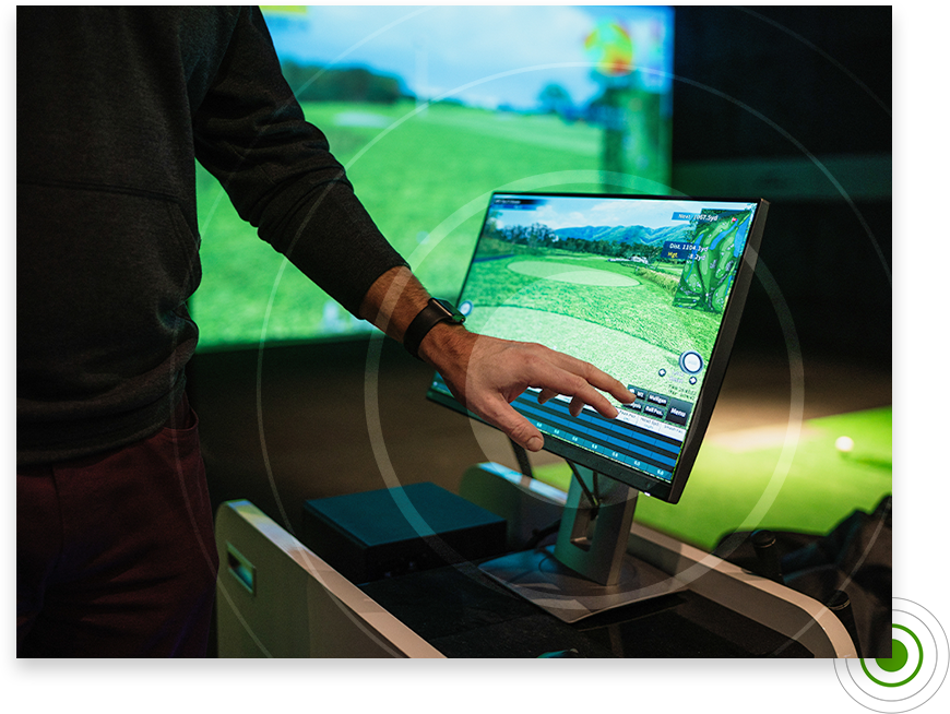 person setting up x-golf game